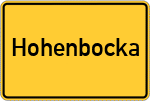 Place name sign Hohenbocka