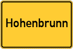 Place name sign Hohenbrunn