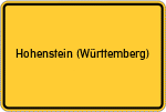 Place name sign Hohenstein (Württemberg)
