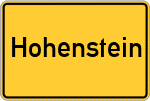 Place name sign Hohenstein, Untertaunus