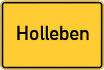 Place name sign Holleben