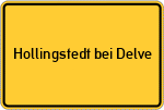 Place name sign Hollingstedt bei Delve