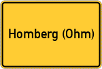 Place name sign Homberg (Ohm)