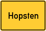 Place name sign Hopsten