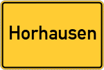 Place name sign Horhausen, Rhein-Lahn-Kreis