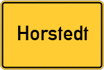 Place name sign Horstedt, Kreis Rotenburg an der Wümme