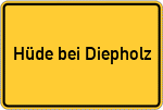 Place name sign Hüde bei Diepholz