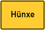 Place name sign Hünxe
