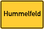 Place name sign Hummelfeld