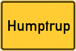Place name sign Humptrup