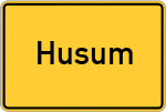 Place name sign Husum, Nordsee