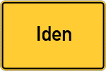 Place name sign Iden