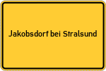 Place name sign Jakobsdorf bei Stralsund