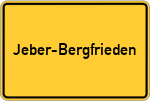 Place name sign Jeber-Bergfrieden
