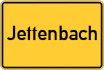 Place name sign Jettenbach, Pfalz