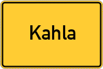 Place name sign Kahla, Thüringen