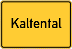 Place name sign Kaltental, Schwaben