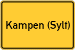 Place name sign Kampen (Sylt)
