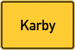 Place name sign Karby, Schwansen
