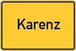Place name sign Karenz