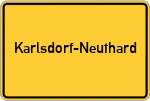 Place name sign Karlsdorf-Neuthard