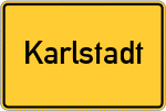 Place name sign Karlstadt, Main