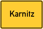 Place name sign Karnitz, Rügen