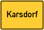 Place name sign Karsdorf, Unstrut