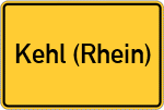 Place name sign Kehl (Rhein)