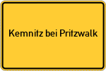 Place name sign Kemnitz bei Pritzwalk