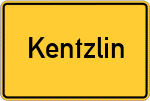 Place name sign Kentzlin