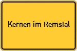 Place name sign Kernen im Remstal