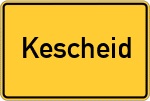 Place name sign Kescheid