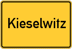 Place name sign Kieselwitz