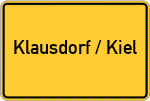 Place name sign Klausdorf / Kiel