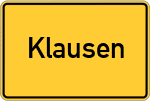 Place name sign Klausen, Mosel