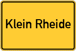 Place name sign Klein Rheide