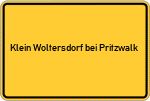 Place name sign Klein Woltersdorf bei Pritzwalk