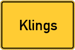 Place name sign Klings