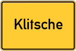 Place name sign Klitsche