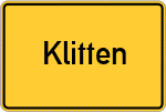 Place name sign Klitten