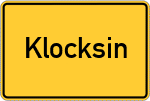 Place name sign Klocksin