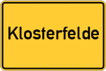 Place name sign Klosterfelde