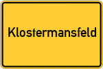 Place name sign Klostermansfeld