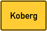 Place name sign Koberg, Kreis Herzogtum Lauenburg