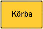 Place name sign Körba