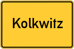 Place name sign Kolkwitz, Niederlausitz