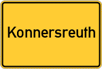 Place name sign Konnersreuth, Oberpfalz