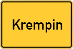 Place name sign Krempin
