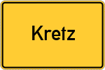Place name sign Kretz